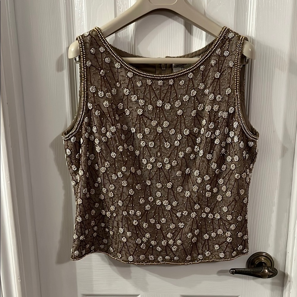 ADRIANNA PAPELL BEADED TOP SIZE 14
